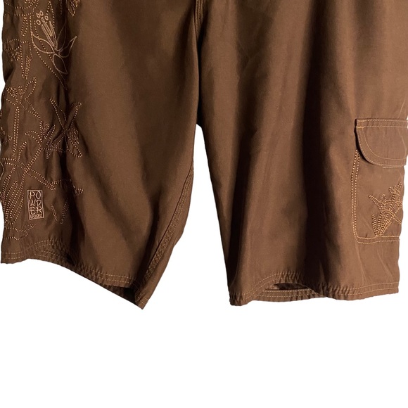 Powder Room Men's Brown Graphic Print Board Shorts - Picture 3 of 8